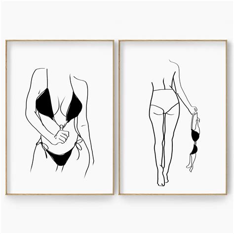 Naked Figurative Female Line Drawing Printable Nude Girl Etsy My Xxx Hot Girl