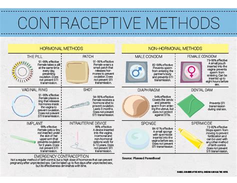 All Modern Types Contraception Methods Oral Sex Vecto