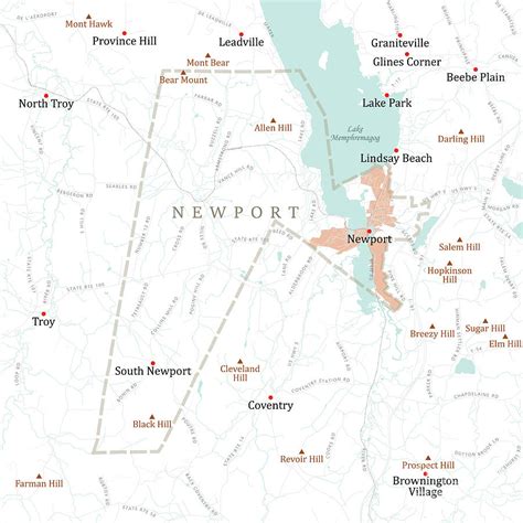 Vt Orleans Newport Vector Road Map Digital Art By Frank Ramspott Fine