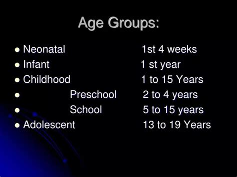 Ppt Age Groups Powerpoint Presentation Free Download Id2805278