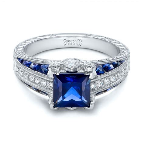 Wedding Rings Pictures Blue Sapphire Diamond Wedding Rings Custom