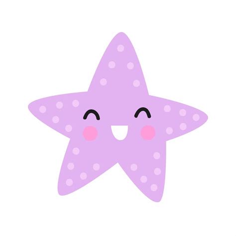 Premium Vector Cute Purple Starfish Vector Childish Illustration