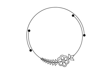 Outline Flower Circle Frame Floral Rounded Frame Free Vector 8302348
