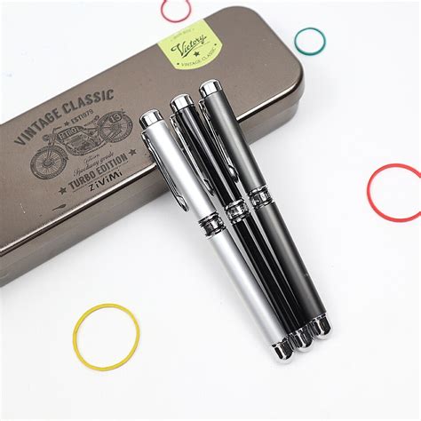 High Quality Brand Metal Roller Pen Luxury Ballpoint Pens 05mm Blue