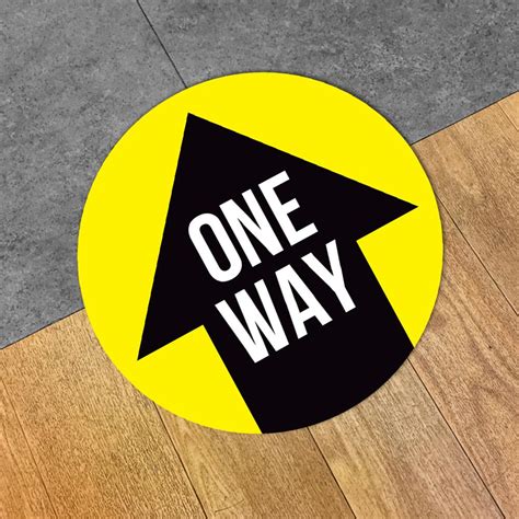 Yellow One Way Arrow Floor Decal Excelmark