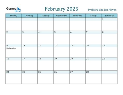 Svalbard And Jan Mayen February 2025 Calendar With Holidays
