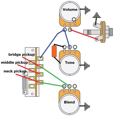 Modern strats typically use a 0.047uf capacitor but in the 50's and early 60s, fender used a much higher value cap, 0.1uf, resulting in a darker tone. Mod Garage: The Blender 7-Sound Stratocaster | Guitar building, Strat guitar, Guitar pickups