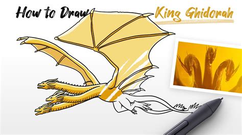 How To Draw King Ghidorah Dragon From Godzilla Movie Monster Easy Step