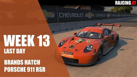 IRacing Week 13 Porsche RSR GTE Brands Hatch Race 3motion