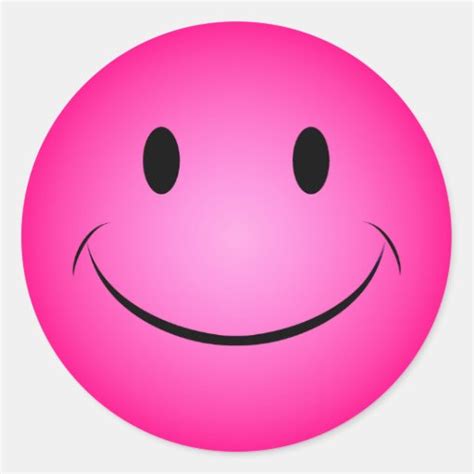 pink smiley face sticker zazzle