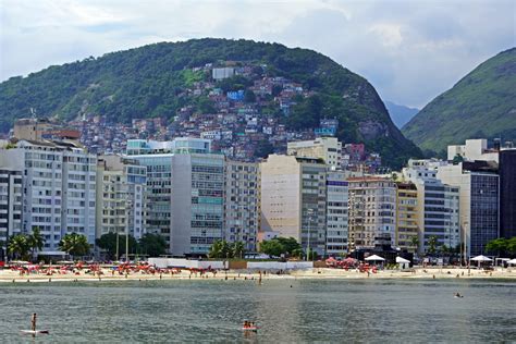 Copacabana Beach Brazil Coast Mountains Sky Ocean Rio De Janeiro