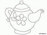 Teapot Coloringpage Bule Coloringhome Riscosgraciosos sketch template