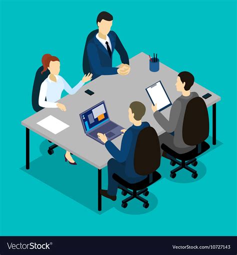 Teamwork Isometric Concept Royalty Free Vector Image