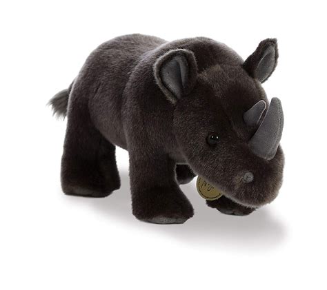 Aurora World Miyoni Plush Black Rhinoceros Item Measures Approximately