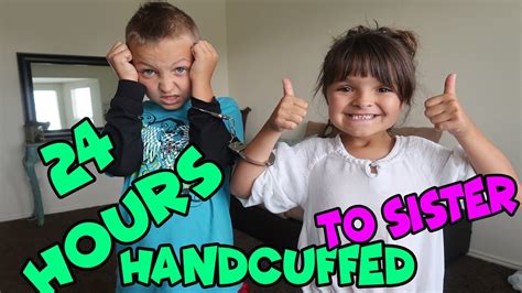 24 Hours Handcuffed To My Sister Youtube