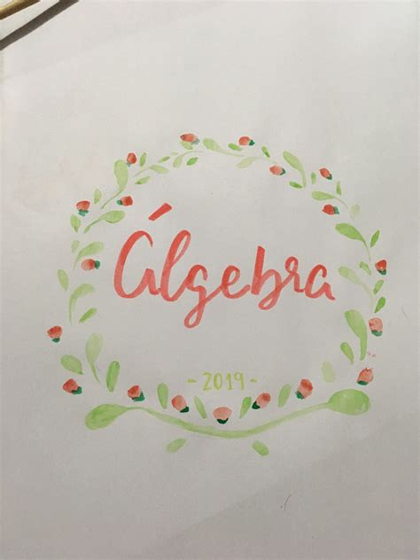 Carátula de álgebra Álgebra Caratulas para cuadernos escolares
