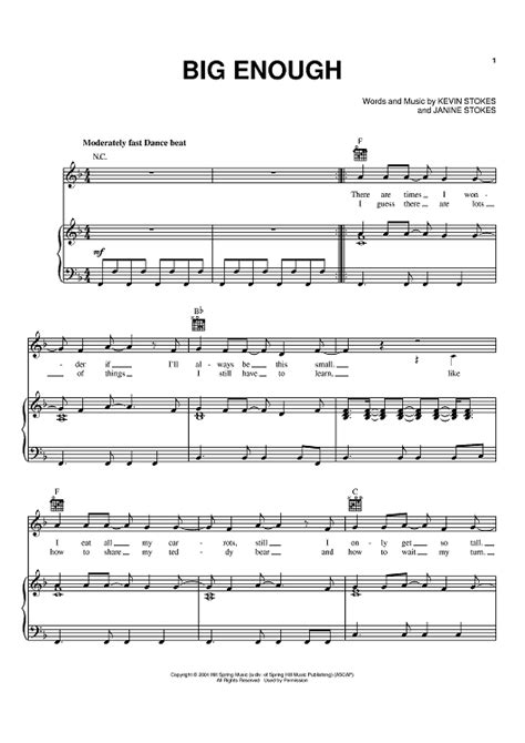 Big Enough Sheet Music By Kevin Stokes For Pianovocalchords Sheet
