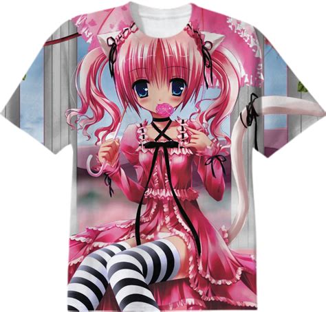 Shop Kawaii Neko Anime Girl Cotton T Shirt By