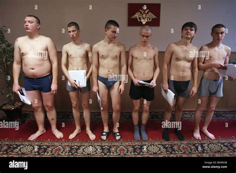 Army Conscripts Before Medical Examination In A Regional Assembly Station Stock Photo Alamy