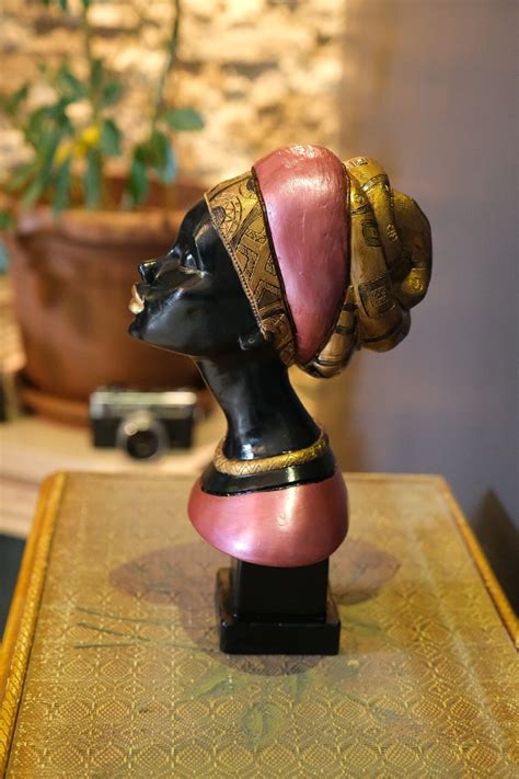 African Woman Statue Lady Bust Sculpture Black Woman Statue Etsy