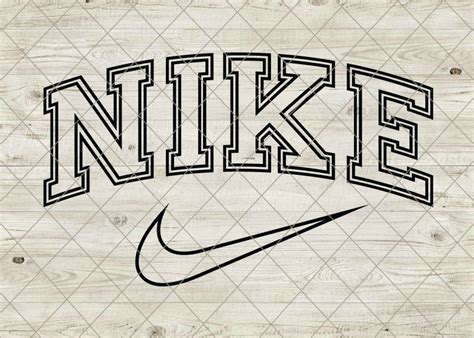 Nike Double Vintage Outline Logo Nike Swoosh Bundle Design Etsy