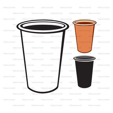 Paper Coffee Cup Cut Files For Cricut Clip Art Silhouettes Etsy