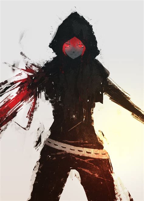 Hunter Assassin Anime Art Dark Character Design Girl Fantasy