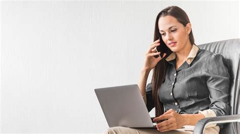 Free Photo Business Woman Being Busy At Work