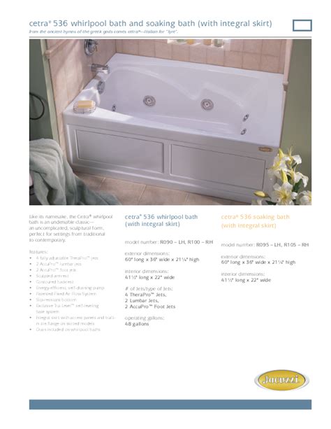 Jacuzzi whirlpool bath's responsibility for shipping damage ceases upon delivery of the products in good order to the carrier. Jacuzzi Hot Tub 536 User's Guide | ManualsOnline.com