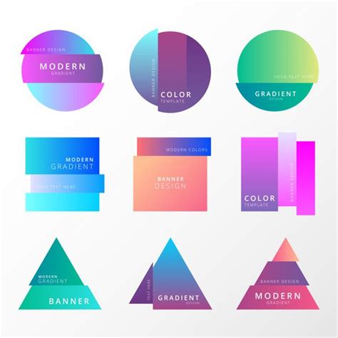 Free Vector Colorful Gradient Banner Collection Gradient Color