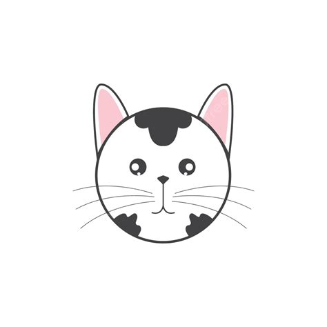 Gambar Vektor Logo Kepala Lucu Kucing Anjing Desain Sederhana Vektor