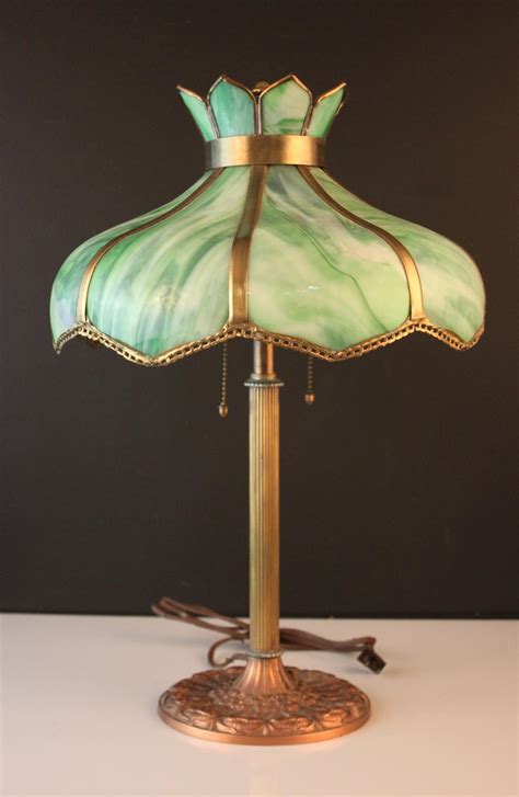 Lot Antique Copper Brass Table Lamp
