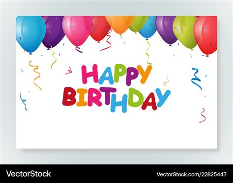 Happy Birthday Greeting Card Design With Confetti Vector Image