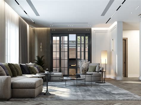 Contemporary Villa Living Room On Behance