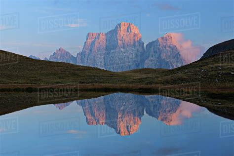 Lago Delle Baste And Monte Pelmo Dolomites Belluno Province Veneto