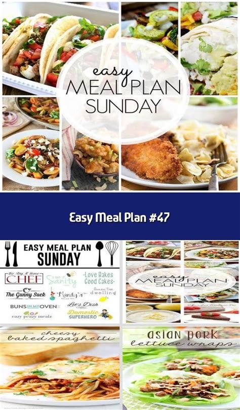 We did not find results for: Easy Meal Plan #47 - Week 47. 6 dinner ideas, one-weekend breakfast plus 2 desserts every single ...