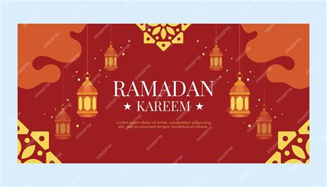 Free Vector Flat Ramadan Horizontal Banner Template