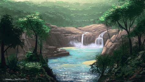 Best 49 Waterfall Desktop Wallpaper Painting On Hipwallpaper