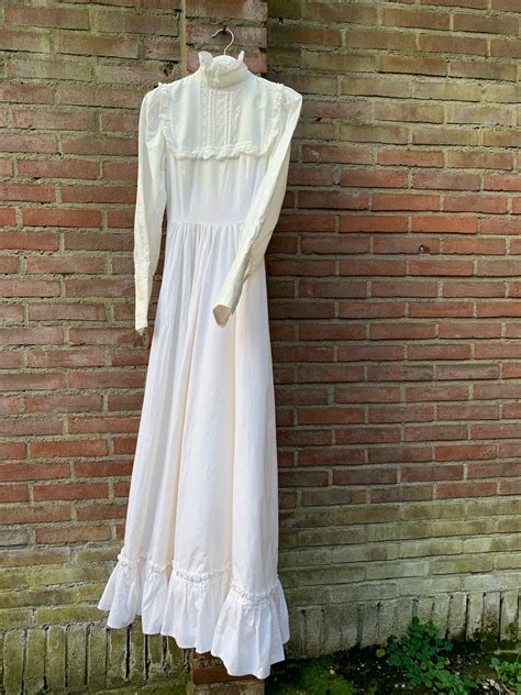 Vintage Laura Ashley White Dress Etsy