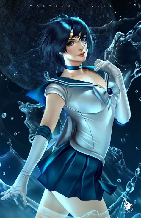 Sailor Mercury By Alex Malveda Watch Sailor Moon Sailor Moon Girls Sailor Moon Art Pretty