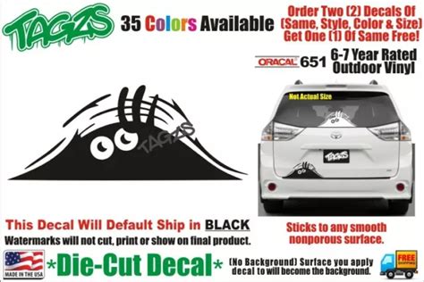 Peeking Monster V1 Funny Diecut Vinyl Window Decal Sticker Car Truck