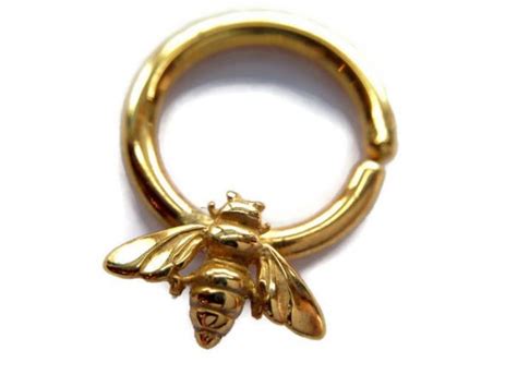 Gold Bee Septum Hoop Dinan Rings