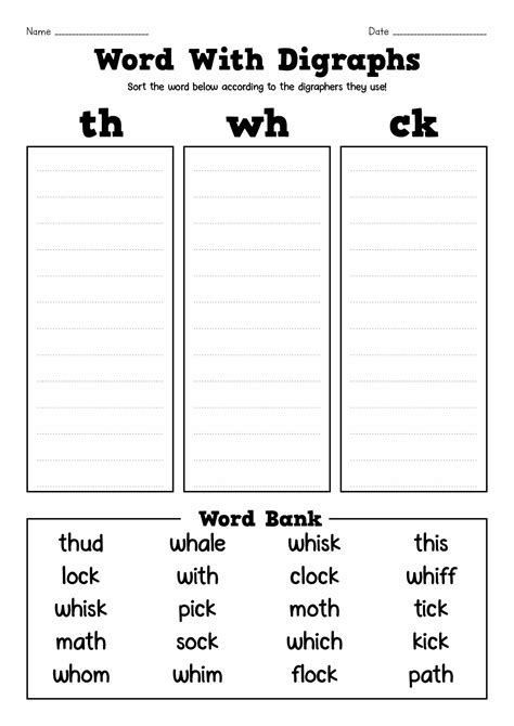 Digraphs Worksheets Blends Worksheets Vowel Digraphs Spelling