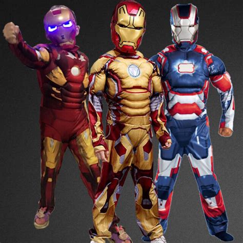 Child Deluxe Iron Man Costume Fancy Dress Superhero Party Boys Fancy