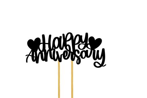 Happy Anniversary Cake Topper Svg Wedding Anniversary Cake Etsy