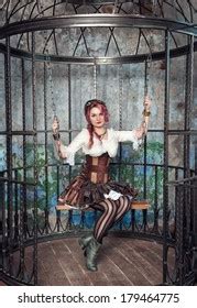 Beautiful Steampunk Woman Cage Stock Photo Shutterstock