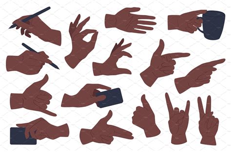 Hands Gestures Set People Illustrations Creative Market