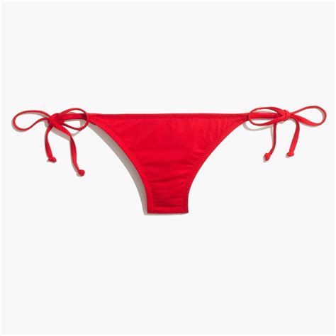 Lyst Madewell String Bikini Bottom In Solid In Red