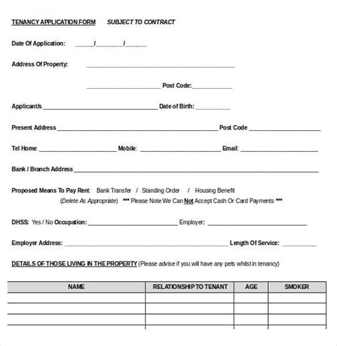 Free Printable Rental Application Form Word Printable Templates