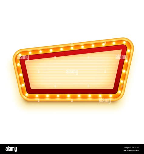 Vintage Signboard With Glowing Bulbs Wall Sign With Marquee Lights